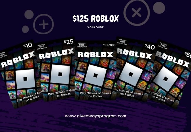 Free Robux Giveaway 125$ Roblox Game Card